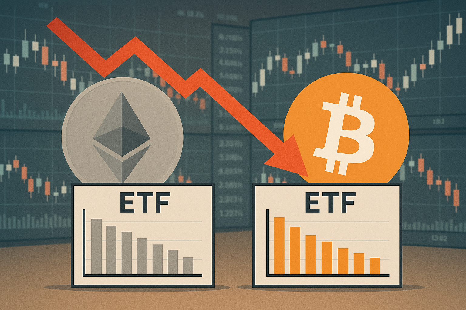 Ether Spot ETFs Face Five-Day Capital Exodus Amid 10% Price Decline