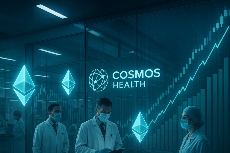 Cosmos Health Boosts Ethereum Holdings to $1.8 Million as Part of $300 Million Digital Assets Initiative